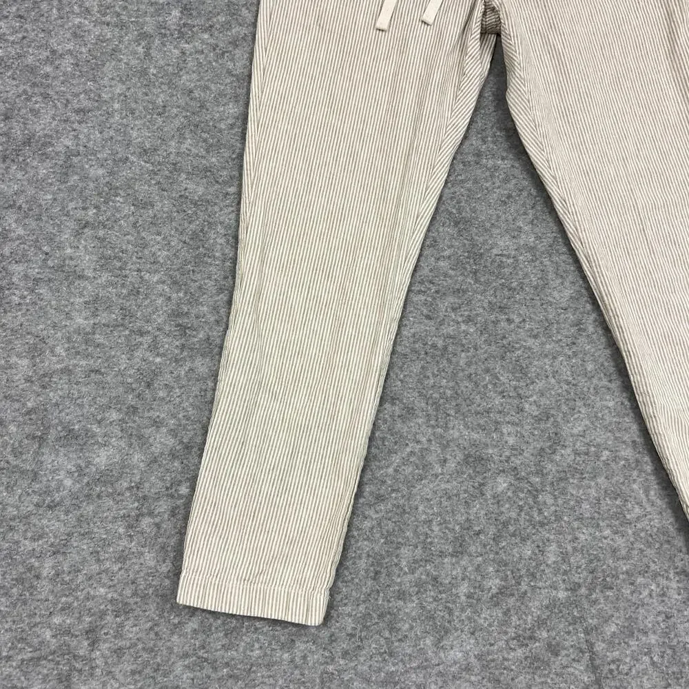 J CREW Pants Mens 32x30 Beige Driggs Jogger Linen Cotton Striped Fits30x28
